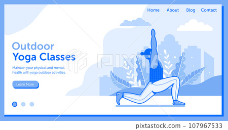Outdoor Yoga and Fitness Classes Horizontal Banner 107967533