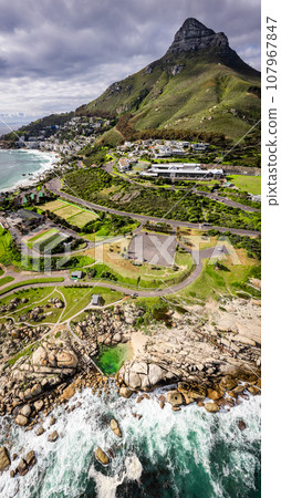 Aerial View of Maiden's Cove Tidal Pool in Clifton, Cape Town, South Africa Aerial View of Maiden's Cove Tidal Pool in Clifton, Cape Town, South Africa 107967847