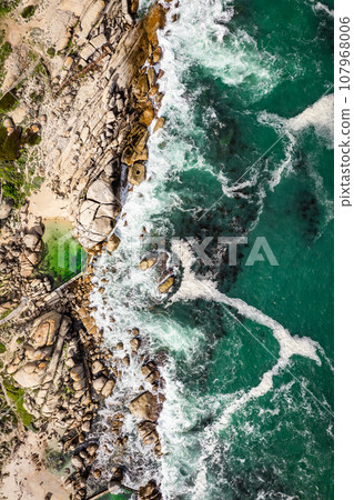 Aerial View of Maiden's Cove Tidal Pool in Clifton, Cape Town, South Africa Aerial View of Maiden's Cove Tidal Pool in Clifton, Cape Town, South Africa 107968006