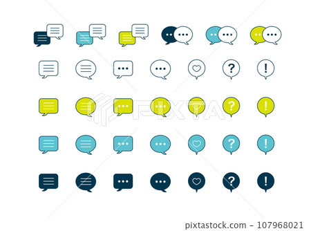 Simple speech bubble icon set 107968021