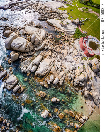 Aerial View of Maiden's Cove Tidal Pool in Clifton, Cape Town, South Africa Aerial View of Maiden's Cove Tidal Pool in Clifton, Cape Town, South Africa 107968060