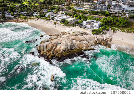 Aerial View of Camps bay in Cape Town, Western Cape, South Africa 107968061