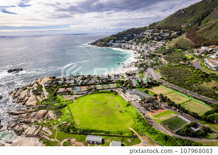 Aerial View of Maiden's Cove Tidal Pool in Clifton, Cape Town, South Africa Aerial View of Maiden's Cove Tidal Pool in Clifton, Cape Town, South Africa 107968083