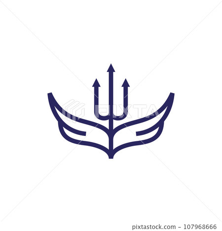 Wings flying with fork line modern creative logo 107968666