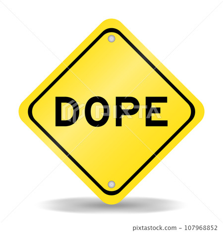 Yellow color transportation sign with word dope on white background Yellow color transportation sign with word dope on white background 107968852