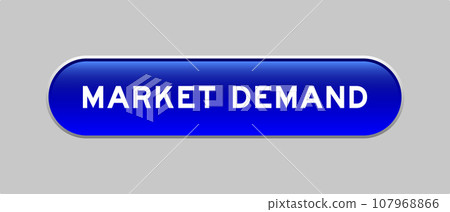Blue color capsule shape button with word market demo on gray background Blue color capsule shape button with word market demo on gray background 107968866