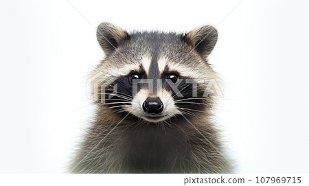 Raccoon white background background material Raccoon white background background material 107969715