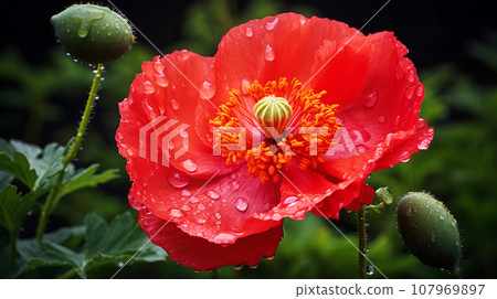 冰島罌粟花背景素材 107969897