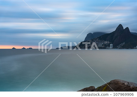Romantic Sunset View from Arpoador Rock in Rio de Janeiro, Brazil 107969906