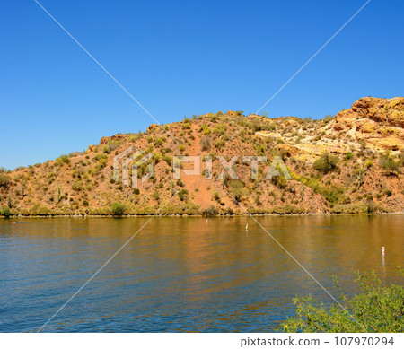 Autumn at Saguaro lake in Arizona Autumn at Saguaro lake in Arizona 107970294