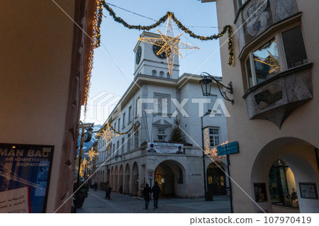 Merano city center christamas decorations Merano city center christamas decorations 107970419