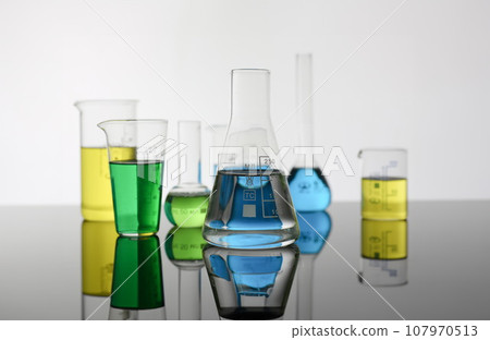 Chemical industry bulb with blue magenta Chemical industry bulb with blue magenta 107970513