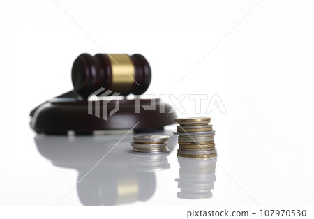 Judge hammer with stand isolated on white Judge hammer with stand isolated on white 107970530