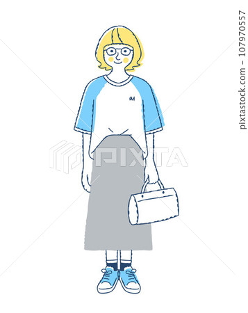 Smiling young woman whole body f24 107970557