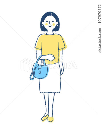 Smiling woman whole body f-9 Smiling woman whole body f-9 107970572