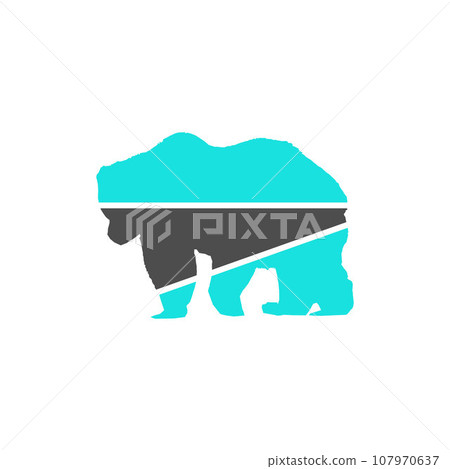 Animal bear walking modern creative logo Animal bear walking modern creative logo 107970637