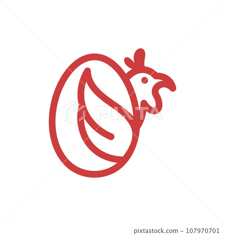 Animal chicken with egg line modern logo Animal chicken with egg line modern logo 107970701