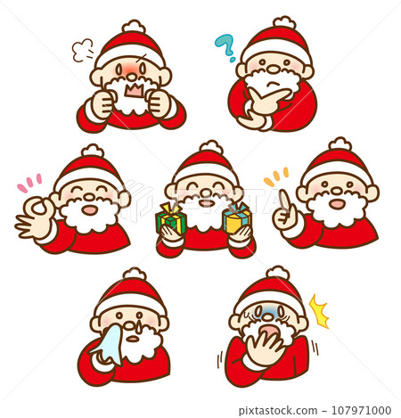 Santa Claus with various expressions - loose touch illustrations 107971000