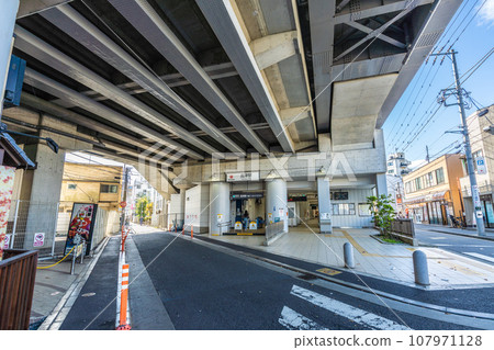 Kawasaki cityscape in Japan View of Tokyu Electric Railway Takatsu station etc. 107971128