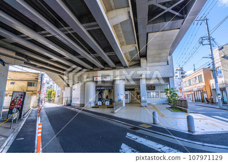 Kawasaki cityscape in Japan View of Tokyu Electric Railway Takatsu station etc. 107971129