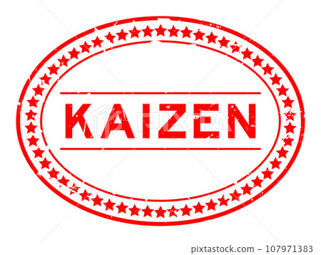 Grunge red kaizen word oval rubber seal stamp on white background Grunge red kaizen word oval rubber seal stamp on white background 107971383