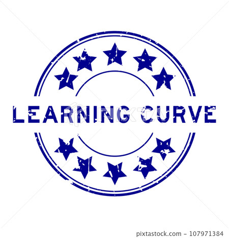 Grunge blue learning curve word with star icon round rubber seal stamp on white background Grunge blue learning curve word with star icon round rubber seal stamp on white background 107971384