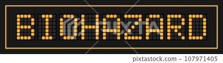 Orange color led banner in word biohazard on black background 107971405