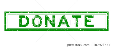 Grunge green donate word square rubber seal stamp on white background Grunge green donate word square rubber seal stamp on white background 107971447