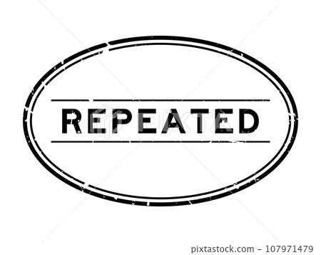 Grunge black repeated word oval rubber seal stamp on white background Grunge black repeated word oval rubber seal stamp on white background 107971479
