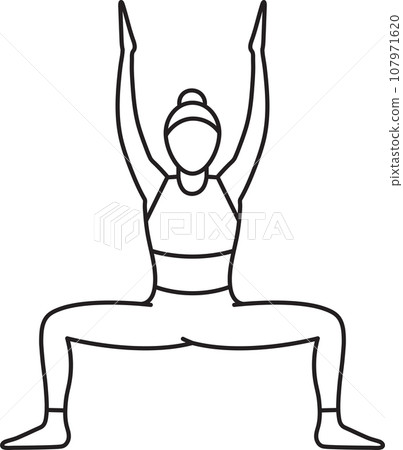 Simple vector illustration of Stupasana (Rudrasana), yoga asana, healthy lifestyle, sports, doodle and sketch Simple vector illustration of Stupasana (Rudrasana), yoga asana, healthy lifestyle, sports, doodle and sketch 107971620