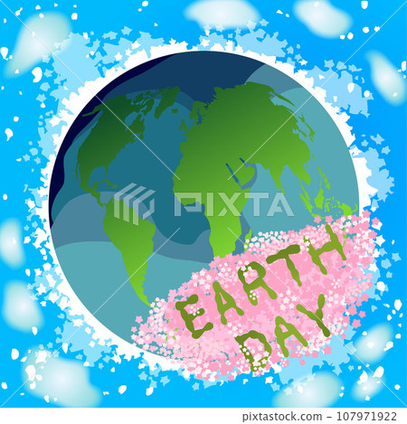 earth, globe, cherry blossom 107971922
