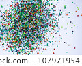Abstraction in the form of small multi-colored beads. 107971954