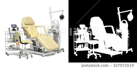 Equipment for dermatology and cosmetology clinic 3d illustration on white with alpha Equipment for dermatology and cosmetology clinic 3d illustration on white with alpha 107972019