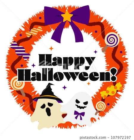 Halloween wreath illustration Halloween wreath illustration 107972197
