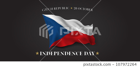Czech Republic independence day vector banner, greeting card. 107972264