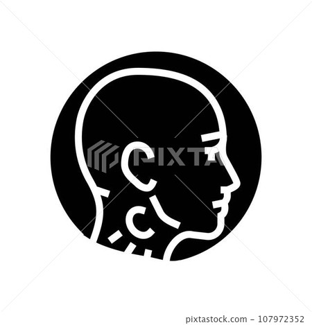 swollen tender glands disease symptom glyph icon vector illustration 107972352