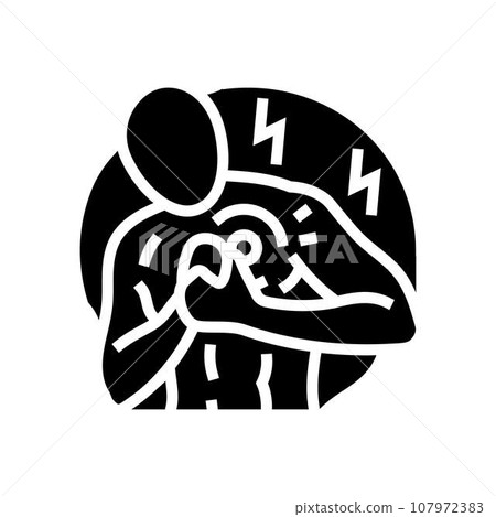 chest pain palpitations disease symptom glyph icon vector illustration 107972383