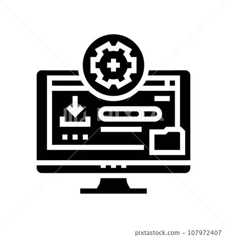 driver installation repair computer glyph icon vector illustration 107972407
