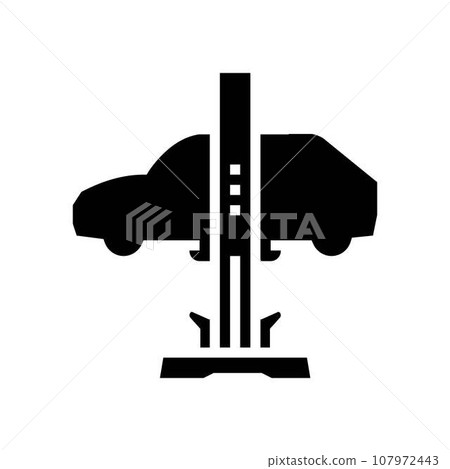 car lift mechanic glyph icon vector illustration car lift mechanic glyph icon vector illustration 107972443