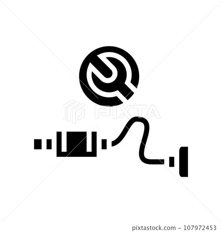 muffler repair car mechanic glyph icon vector illustration 107972453