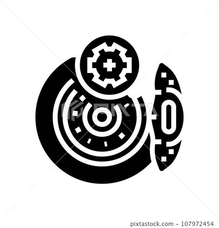 brake pad replacement car mechanic glyph icon vector illustration 107972454