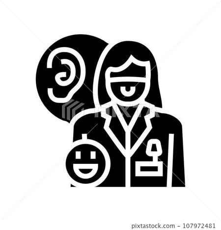 pediatric audiologist doctor glyph icon vector illustration pediatric audiologist doctor glyph icon vector illustration 107972481