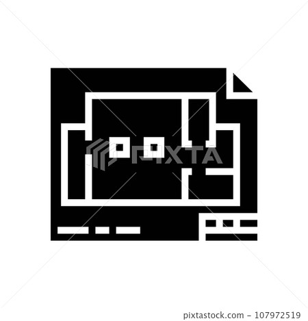 floor plans architectural drafter glyph icon vector illustration 107972519