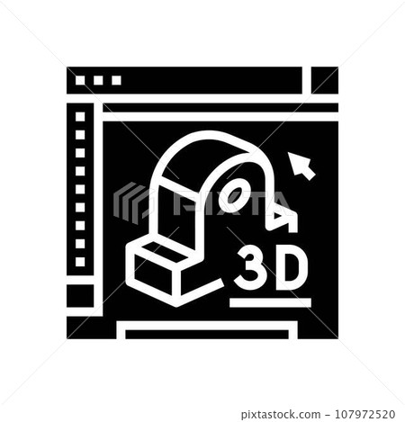 3d modeling architectural drafter glyph icon vector illustration 107972520