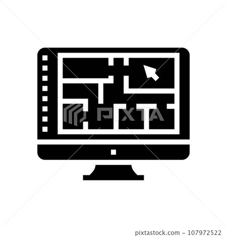 architectural plans drafter glyph icon vector illustration 107972522