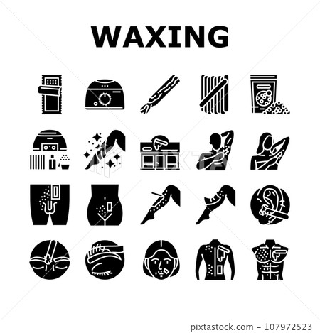 wax hair salon depilation icons set vector wax hair salon depilation icons set vector 107972523