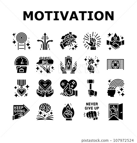 motivation succes challenge icons set vector 107972524