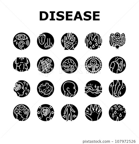 disease medical health icons set vector 107972526