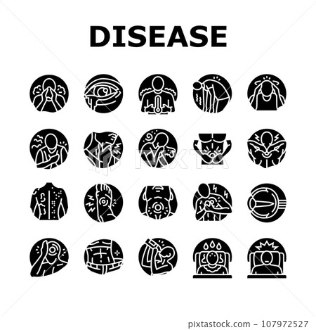 disease health heart icons set vector 107972527