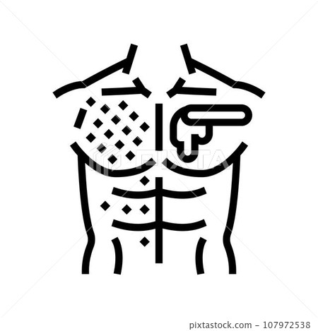 chest waxing male depilation line icon vector illustration 107972538